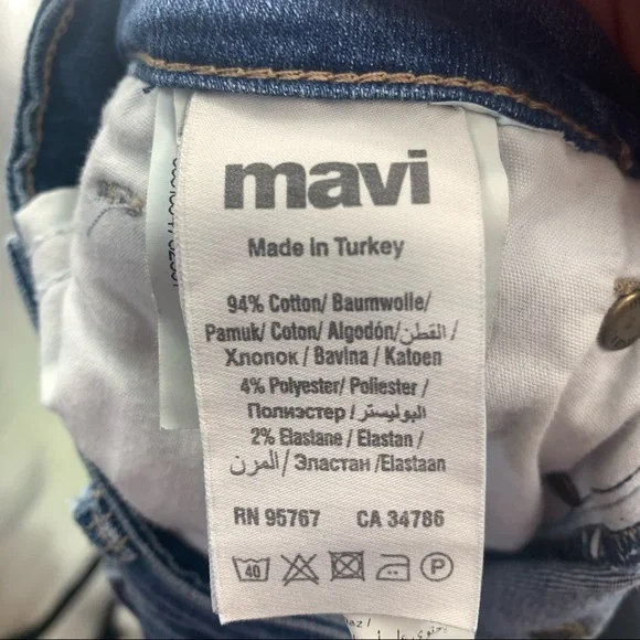 Mavi Elliot High Rise Two Tone Denim Wide Crop Jeans Size 25 - Picture 6 of 14